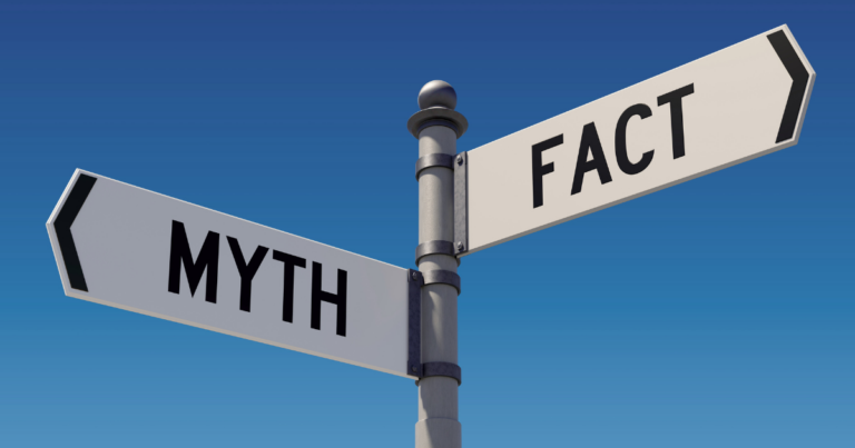 Street sign reading fact or myth