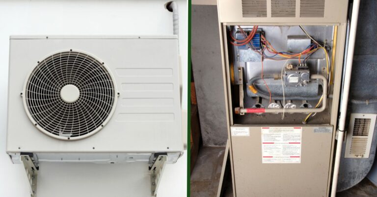 heat pump and a furnace